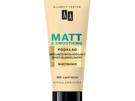 Make Up Matt podkład matująco-wygładzający 103 Light Beige 30ml Online now