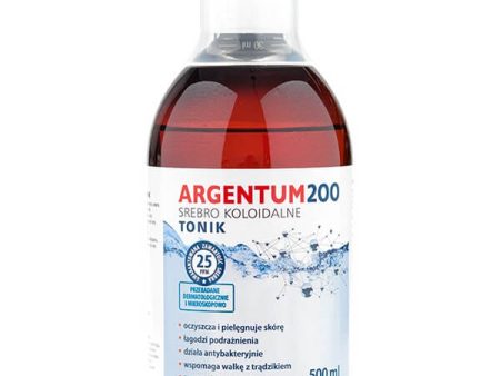 Argentum 200 tonik do twarzy 25PPM Srebro Koloidalne 500ml Hot on Sale