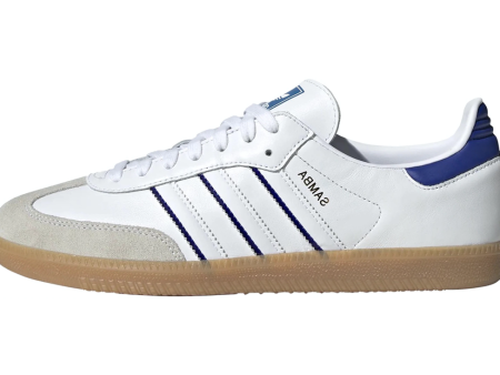 adidas Samba Leather  Cloud White Lucid Blue  on Sale