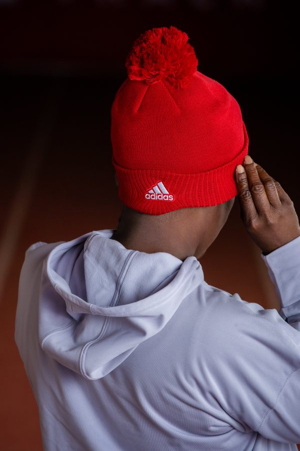 adidas Red Cuffed Pom Pom Beanie Fashion