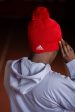 adidas Red Cuffed Pom Pom Beanie Fashion