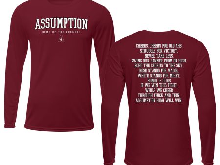 T-shirt - Long Sleeve Dry Fit - Maroon - AHS Fight Song Online