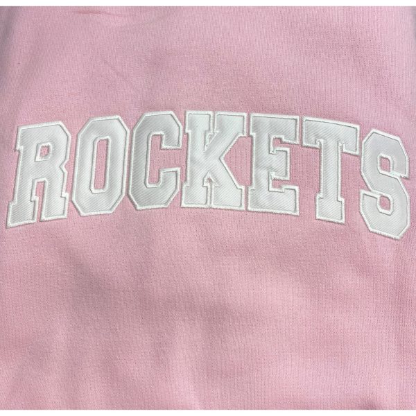 Sweatshirt - Hoodie - Tackle Twill Embroidery - Light Pink - Rockets Sale