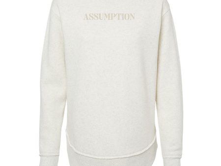 Sweatshirt - Crew Neck - Natural Heather - Embroidered Assumption Fashion