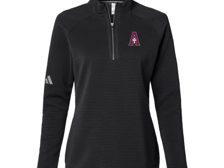 Quarter Zip (Textured) - Adidas - Black - A Logo (Two Styles) on Sale