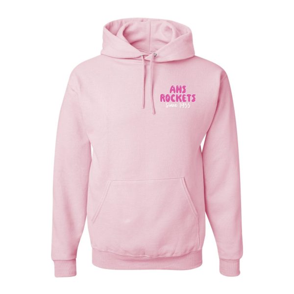 Sweatshirt - Hoodie - Light Pink - Puff Paint - AHS Rockets Discount