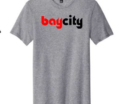 Bay City Grey T-Shirt W  Black and Red Logo Sale