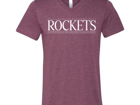 T-shirt - V-Neck - Maroon - Rockets Sale