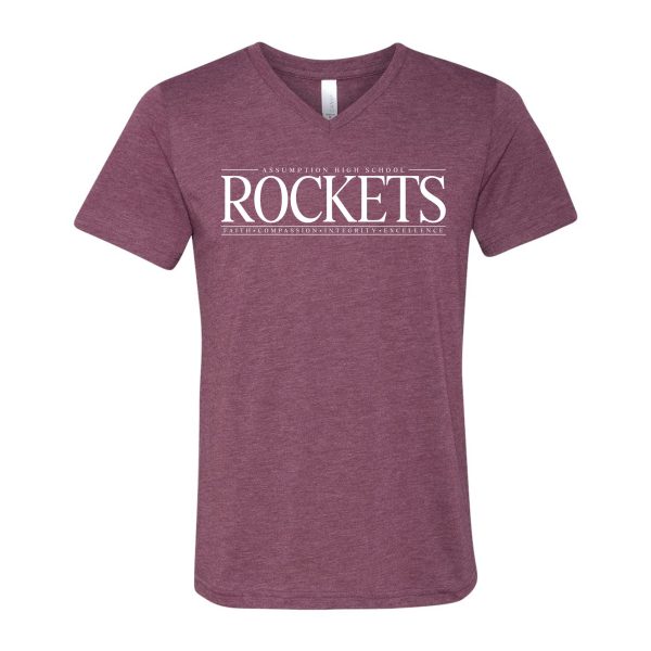 T-shirt - V-Neck - Maroon - Rockets Sale