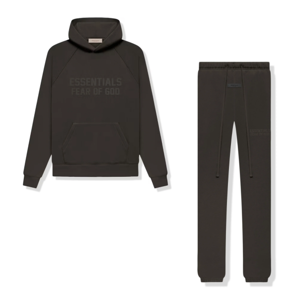 Fear Of God Essentials Logo Flocked Off Black Fashion