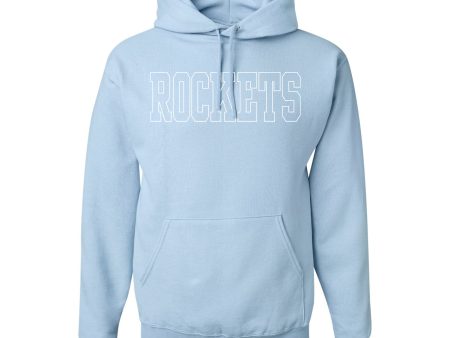 Sweatshirt - Hoodie - Light Blue - Embroidered Rockets Hot on Sale