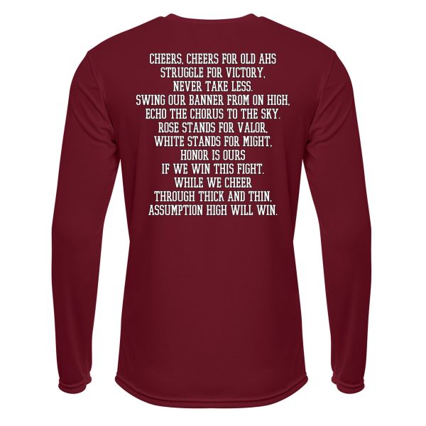 T-shirt - Long Sleeve Dry Fit - Maroon - AHS Fight Song Online