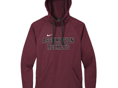 Sweatshirt - Nike Dry Fit Hoodie - Maroon - Assumption Rockets For Sale