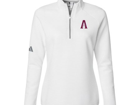 Quarter Zip (Textured) - Adidas - White - A Logo (Two Styles) Hot on Sale